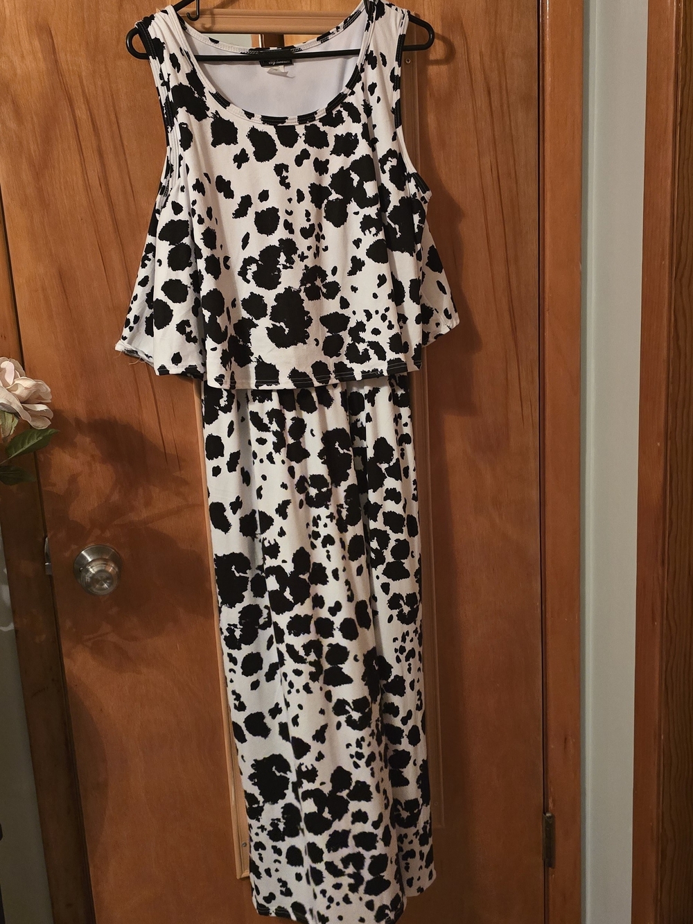 NY Invasion Black And White Print Sleeveless Maxi Dress Large